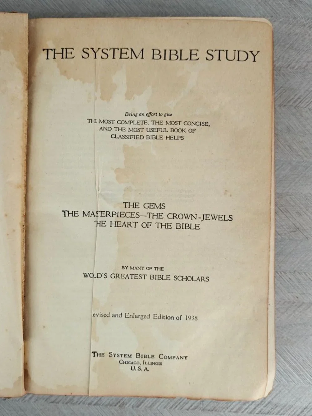 The System Bible Study Revised & Enlarged 1938 Hardcover Religious Reference